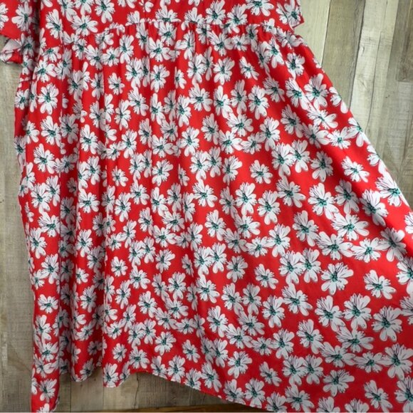 6XL Unbranded V-Neck Peplum Floral Print Dress Short Cap Sleeves Pullove… - Picture 6 of 13